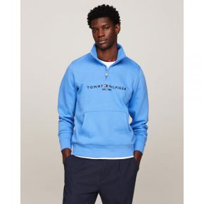 5021542 Tommy Hilfiger Logo Half-Zip Mock Turtleneck Sweatshirt - Blue Spell