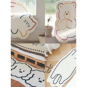 플러피 털냥이 곰돌이 강아지 발매트