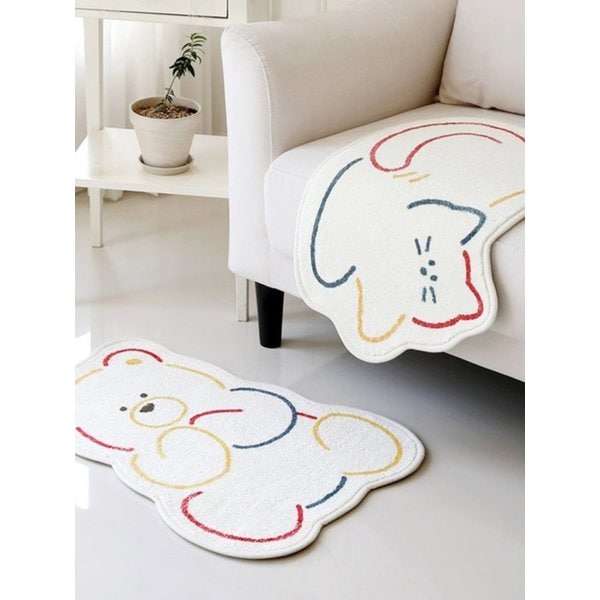 플러피 털냥이 곰돌이 강아지 발매트