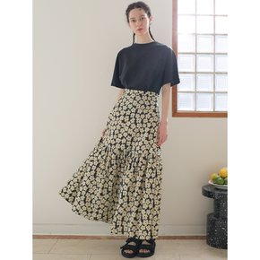 Cherry blossoms print maxi skirt