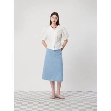 CC콜렉트 [씨씨콜렉트]슬림 A라인 플레어 데님 스커트_C252PSD433