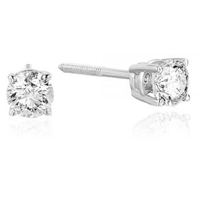 5387079 Vir Jewels 1/2 cttw SI1-SI2 Clarity Certified Diamond Stud Earrings 14K White Gold