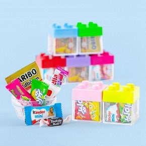 [답례품 구디백] 컬러풀 간식 블록+무료스티커 생일 간식 선물 방학