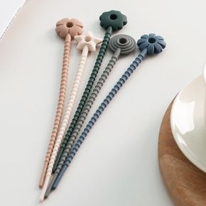 국산 플라이토 실리콘 파스텔 케이블타이 5P