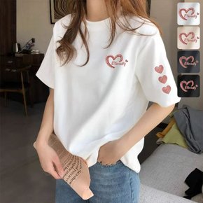 트리하 프린팅 박시 반팔 티셔츠