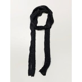 Hairly Knit Muffler Scarf (Black)