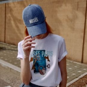 MAISON Musee Logo Ball Cap_Blue Denim