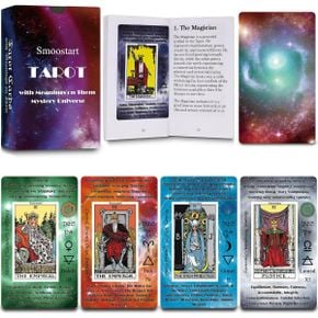 미국 신년 타로카드 Smoostart Holographic Tarot Cards with Meanings Deck Guidebook for Begi