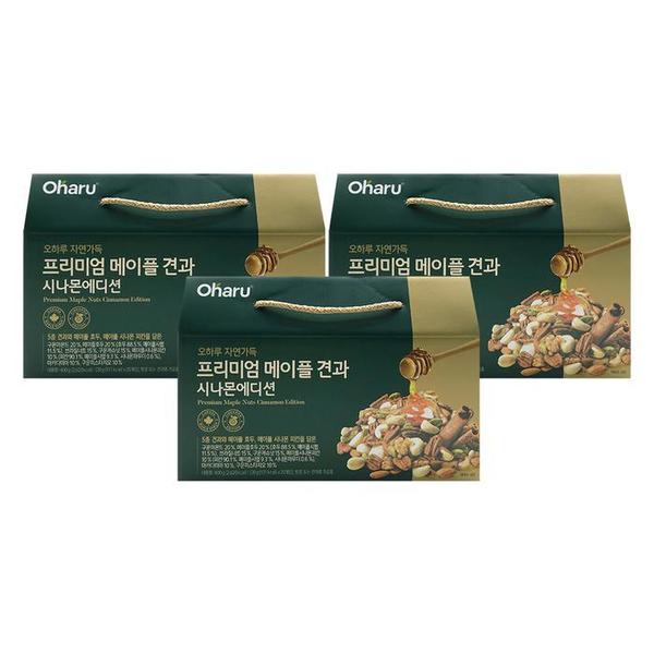 확대된 대표 오하루 자연가득 프리미엄 메이플 견과 시나몬 에디션 20g x 20개입 x 3박스(1)