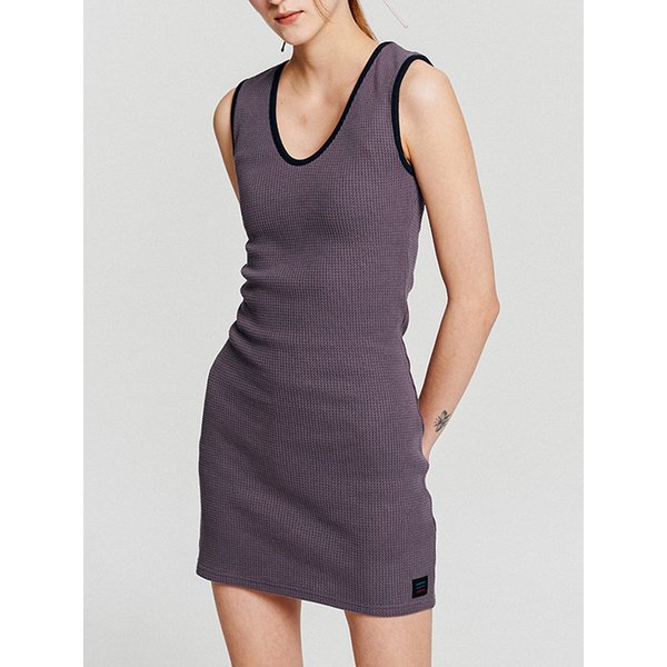 와플 원피스 Waffle One-piece_Purple