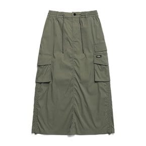 [여주점] N241WSK070 여성 아나스 스트링 롱 카고 스커트 카키