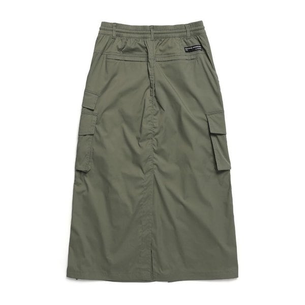 [여주점] N241WSK070 여성 아나스 스트링 롱 카고 스커트 카키