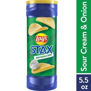 Lay`s레이즈  레이즈  Stax  사워  크림  &  양파  맛  감자  칩  155.9g  용기