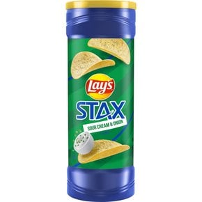 Lay`s레이즈  레이즈  Stax  사워  크림  &  양파  맛  감자  칩  155.9g  용기