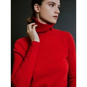 Italy Cashmere 100% Turtle Neck Red