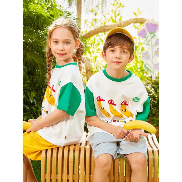 배색 반팔티셔츠