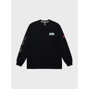 스타일 뉴스 그래픽 롱 슬리브 티셔츠 블랙 CA22STL301BLK_P360619714