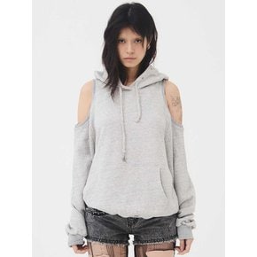 Cut-Out Hoodie Melange Grey