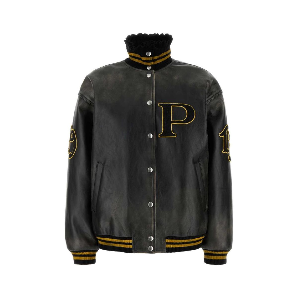 PRADA レザー ジャケット Black Leather Jacket 58A189SOOO15Y0 PRADA Black leather jacket 58A189SOOO15Y0 F0002 - 이마트몰