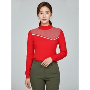 여성 사선 배색 포인트 넥변형 니트 AWSHL7261 500_P366687176