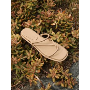 Maya Slides Leather Beige