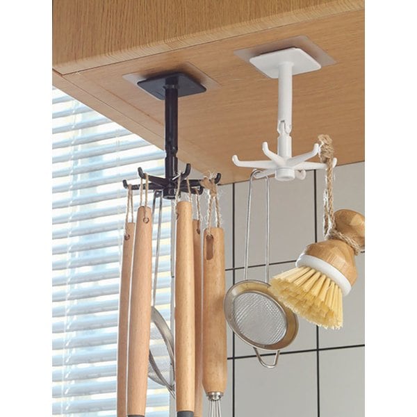 주방 수납정리 회전 후크 걸이