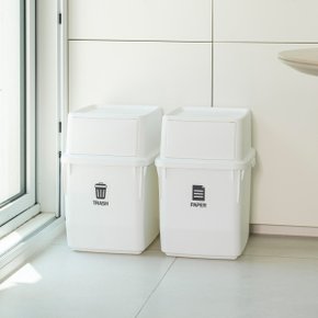 가정용 재활용 내츄럴 분리수거함 35L 2개 쓰레기통