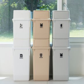 가정용 재활용 내츄럴 분리수거함 35L 2개 쓰레기통
