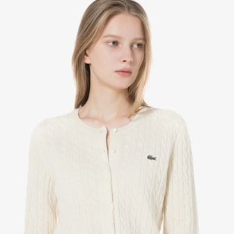 라코스테 [시흥점] 여성 케이블 크루넥 가디건 AF091E-54N