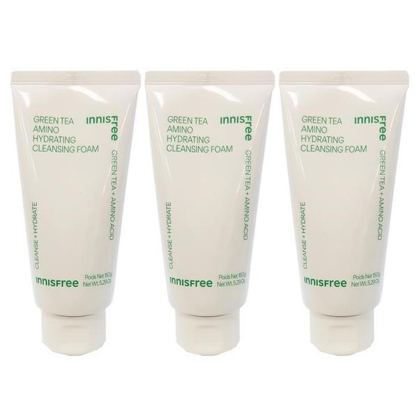 확대된 대표 이니스프리 그린티 아미노 수분 클렌징 폼 150ml (신형) 3개 HIS(1)