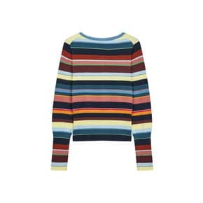 [PS PAUL SMITH] 여성 스트라이프 코튼 U넥 니트 5744128505000