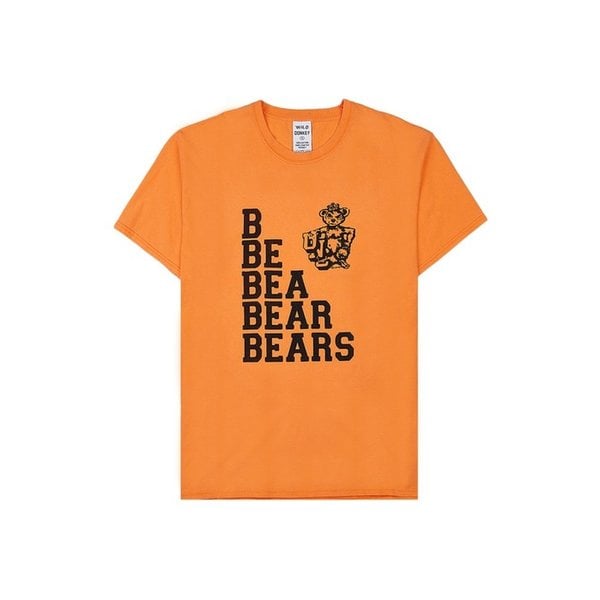 [와일드 동키] 베어스 프린팅 코튼 티셔츠 T BEARS STRONG WASHED ORANGE