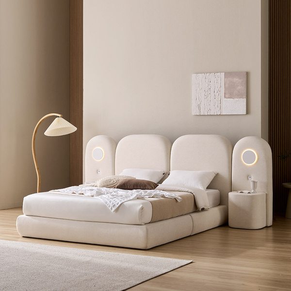 오세르 친환경 E0 호텔침대 기능성 조야 패브릭 LED조명 평상형 침대프레임 LK