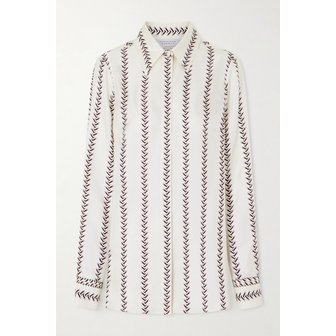 가브리엘라허스트 크루즈 프린트 실크 새틴 셔츠 46376663162950664