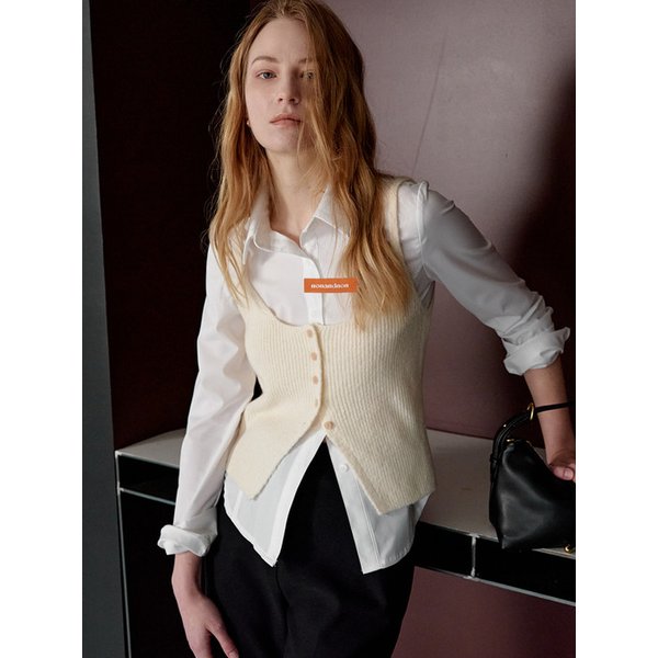 BUTTON SLIT KNIT BUSTIER_N6SKN0378