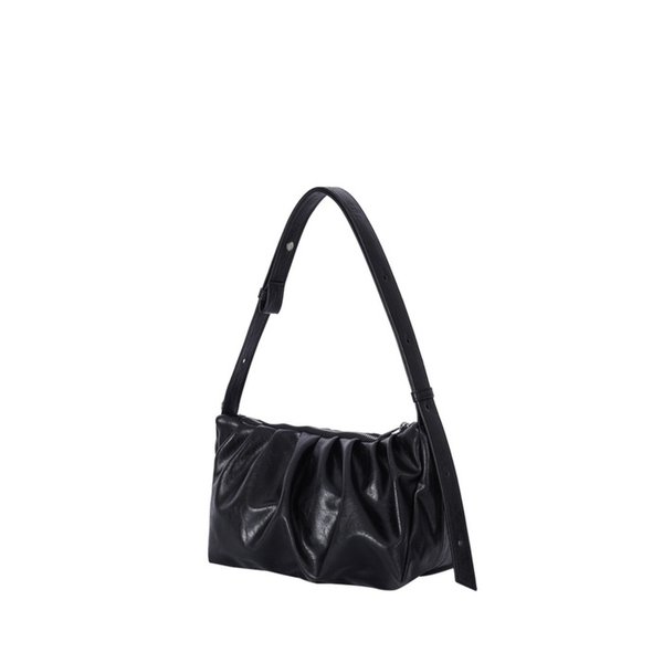 LEATHER SHOULDER AND CROSS BAG BLACK