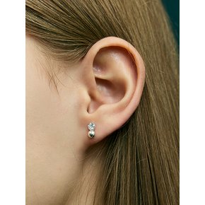 [진주귀걸이 2종 증정] Ball faceted round earring
