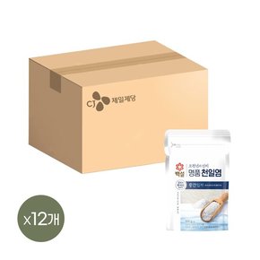 백설 명품 천일염 오천년의 신비 중간입자 소금 500g x12개