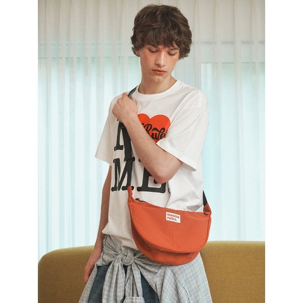 mini ver. Halfmoon cross bag_Brick orange