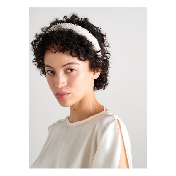유지니아 킴 코라 장식 메시 새틴 헤어밴드 아이보리 1647597354144875