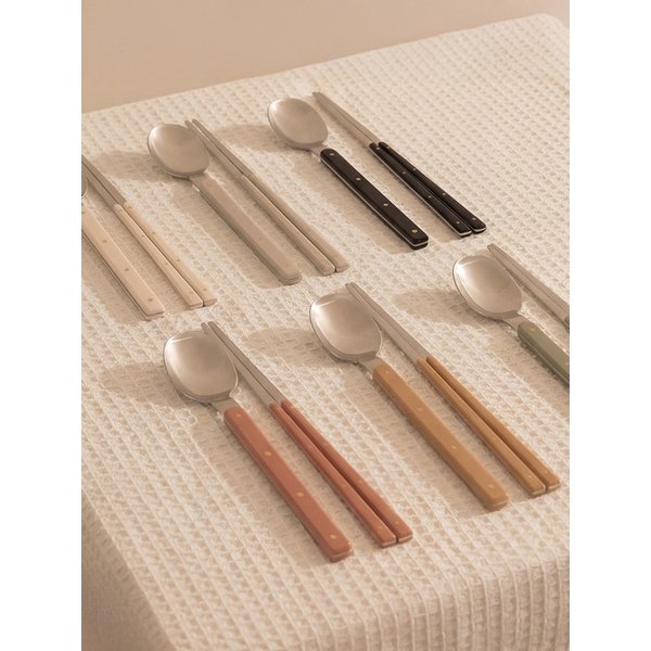 O.R.D 커트러리 한식기 수저 1인 세트 (스푼+젓가락) 6color
