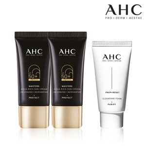 AHC [선물대전]마스터즈 아쿠아리치선크림듀오세트(30g+30g)+프렙리셋클렌징폼30ml