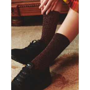 [IHM2302S34] Glitter Socks Red Wine