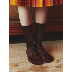 [IHM2302S34] Glitter Socks Red Wine