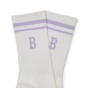 (공식)26N 베이직 스트라이프 크루 양말 BOS (Lavender) 7ASOB306N-43LDS