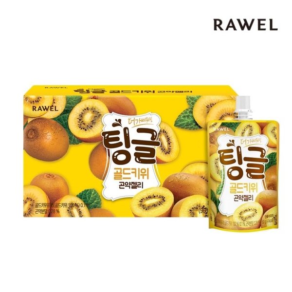 로엘  팅글 곤약젤리 골드키위 1박스 (80g x 12팩)