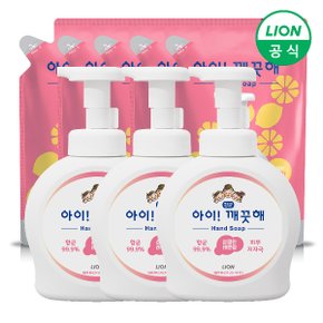 아이깨끗해 핸드워시 용기 490ml 3개+리필 450ml 5개 (순/레몬/청포도 택1)