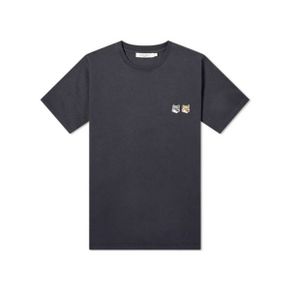 MAISON KITSUNE 메종키츠네 BU00103KJ0008 P195 더블 폭스 패치 반팔티셔츠 앤트럴사이트 공용티