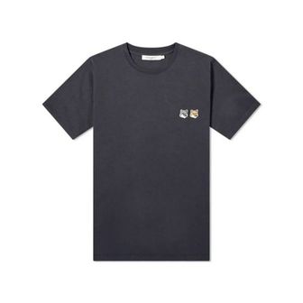  MAISON KITSUNE 메종키츠네 BU00103KJ0008 P195 더블 폭스 패치 반팔티셔츠 앤트럴사이트 공용티