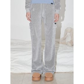 VELVET TRAINING BOOTS CUT PANTS (MELANGE GRAY)